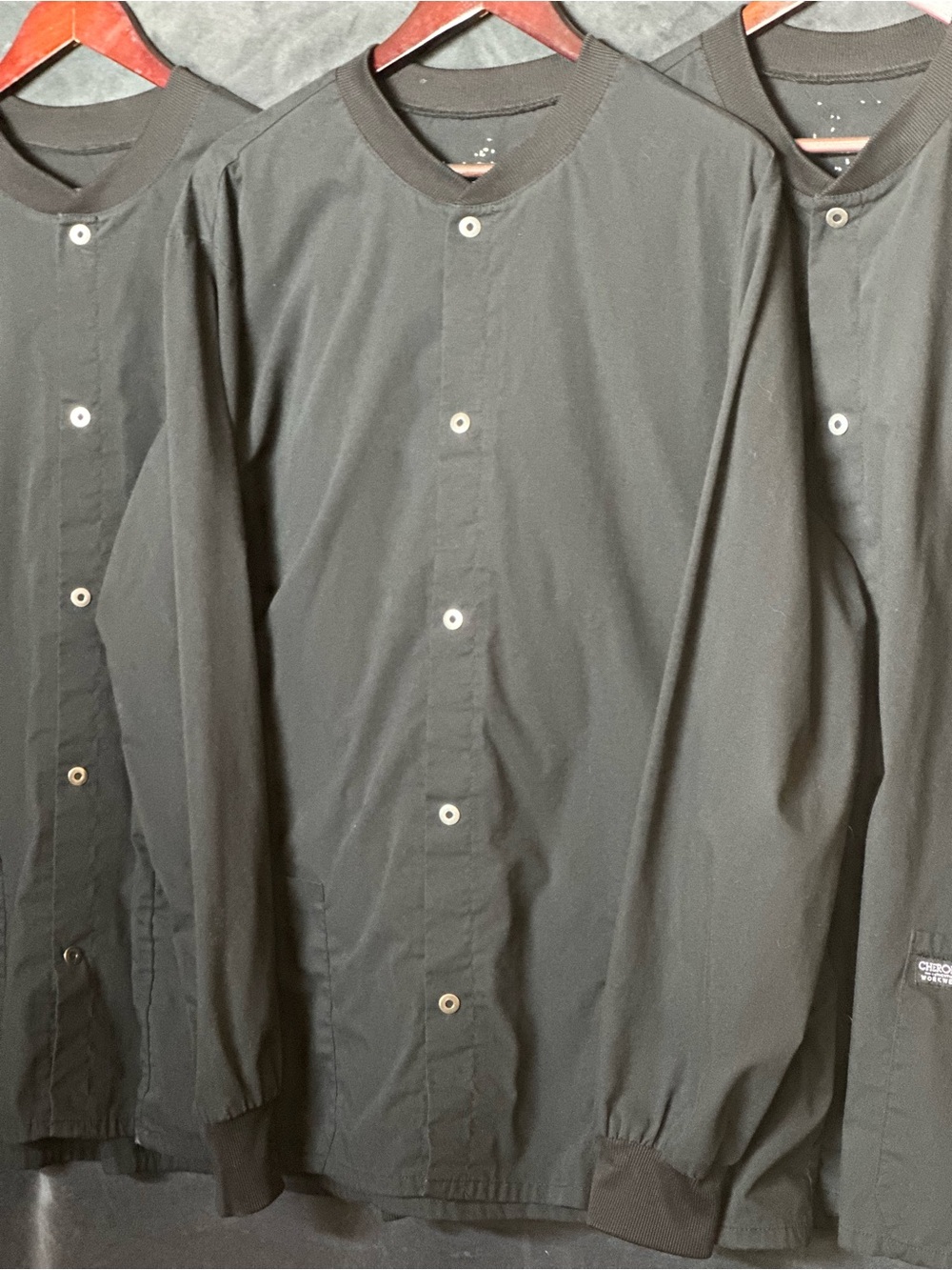 Bundle 3 Unisex Cherokee Black Medical/Dental Warm Up Scrub Jackets